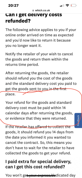 Charging for returns?