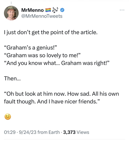Hadley Freeman Article About Graham LInehan