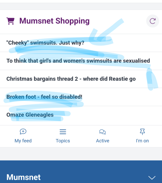 Mumsnet Shopping feed?