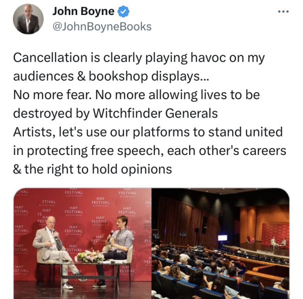 John Boyne properly nails his colours to the madt