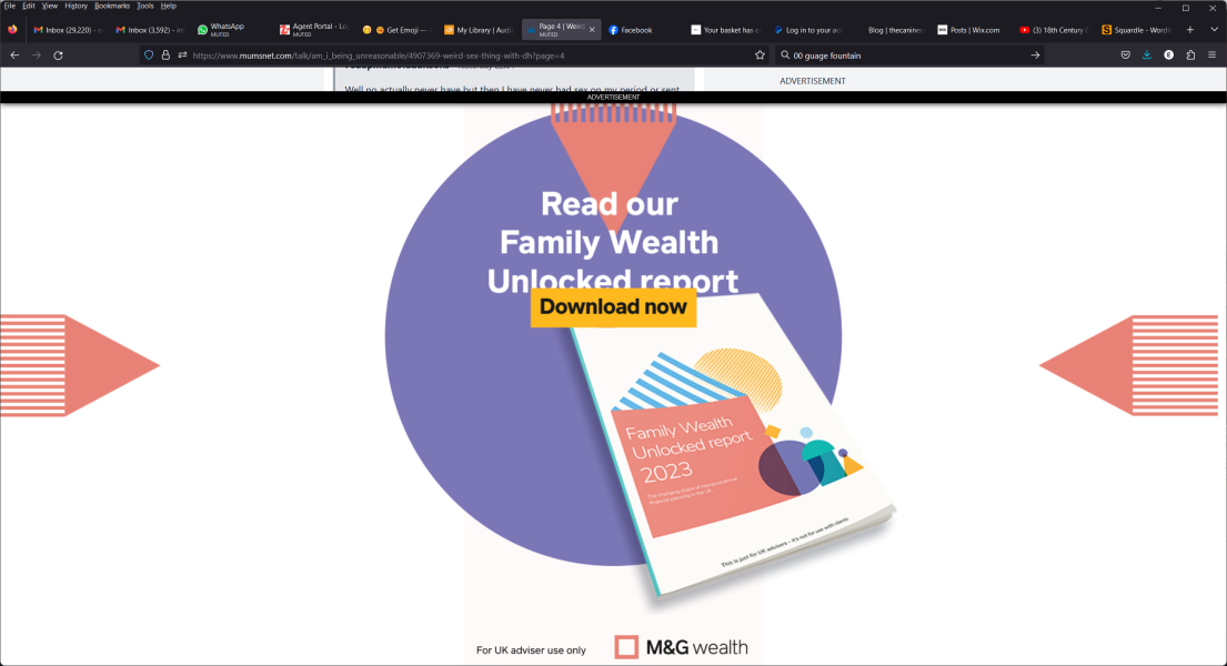 Advert taking over entire screen