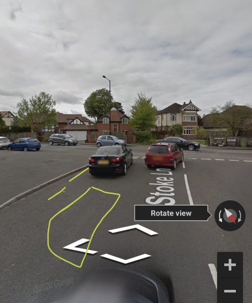 Turning left in my car at a junction cyclist comes up on inside in my blind spot!..
