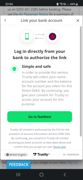 To think sharing bank details ...a bit dodgy ?