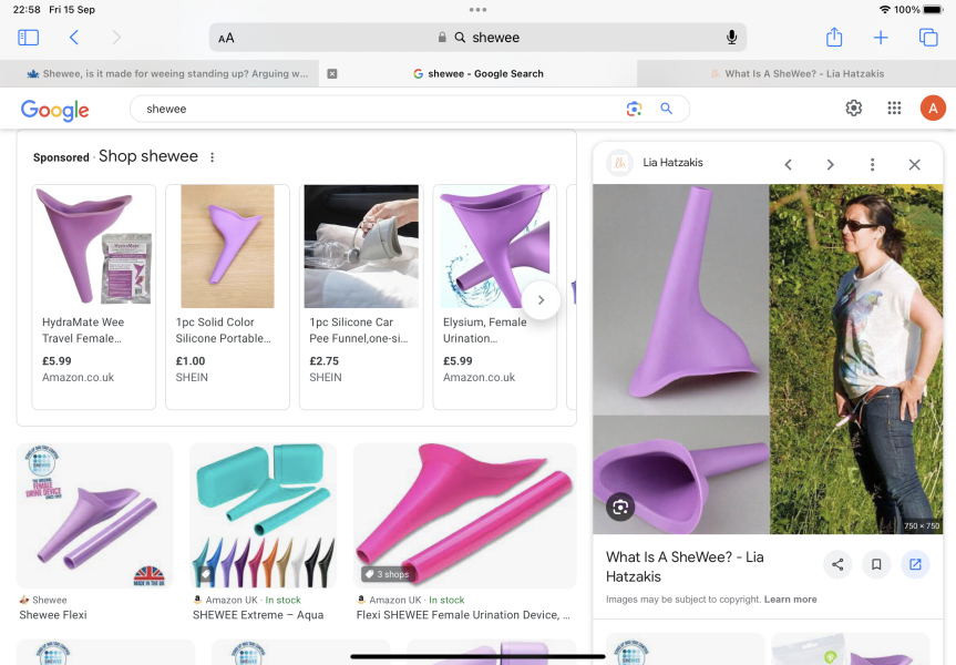 Shewee, is it made for weeing standing up? Arguing with dp