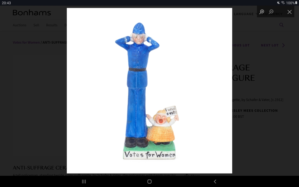 Suffragette historical artefacts auction