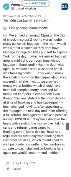 Royally fucked over by Diamonds Lodge on  booking.com and can't contact anyone