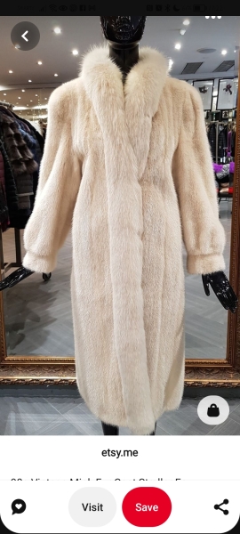 Faux fur coat floor length and fabulous!