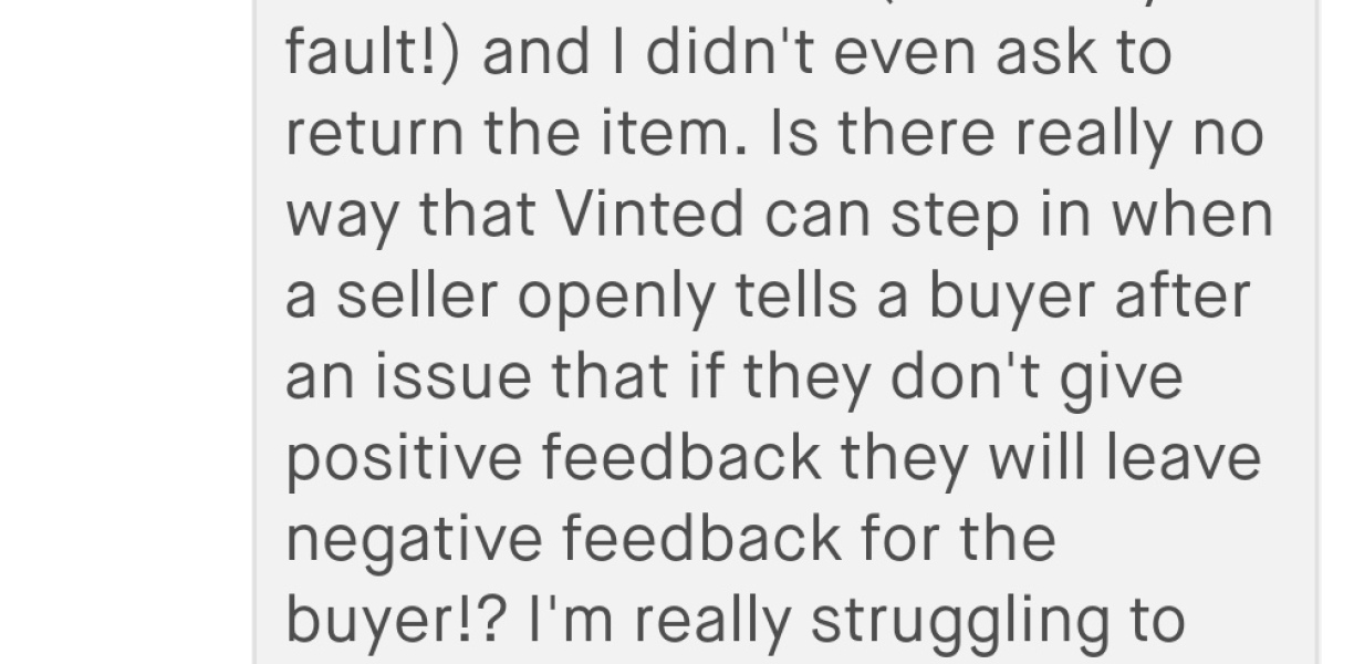 Anyone have experience of Vinted removing an unfair seller review?