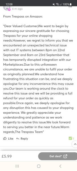 Trespass 5.99 bargain thread