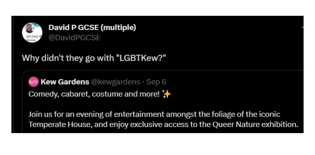 Oh Kew, not you too.......