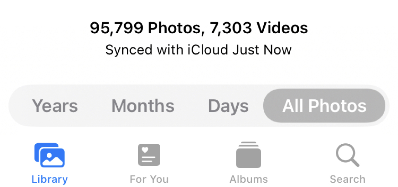 To ask how many photos you have in your camera roll?