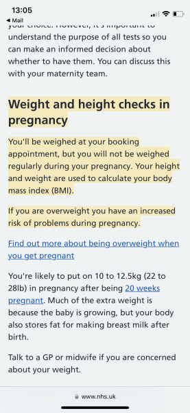 BMI Mistake maternity notes