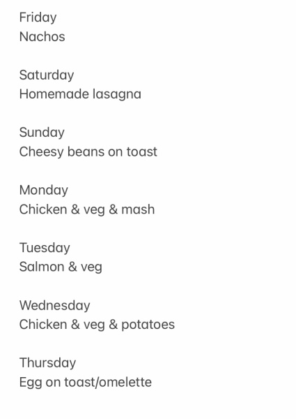 Bloody boring food plan