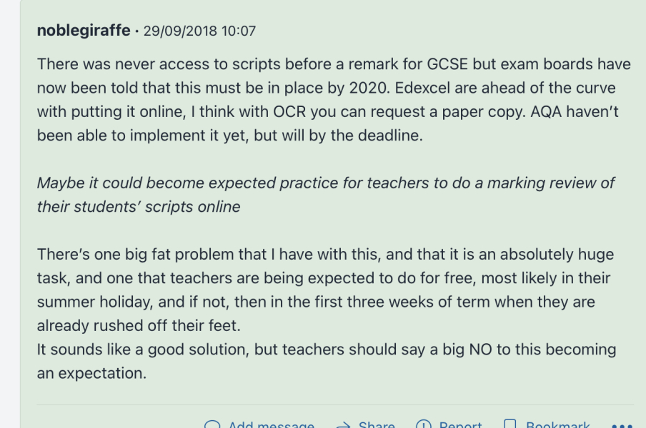 to tell you reviewing your GCSE paper isn't "free"