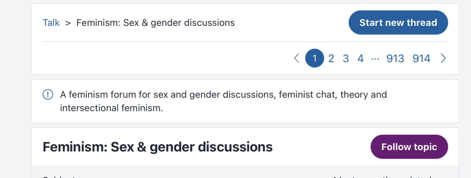 Not quite right - interlinks between the feminism board