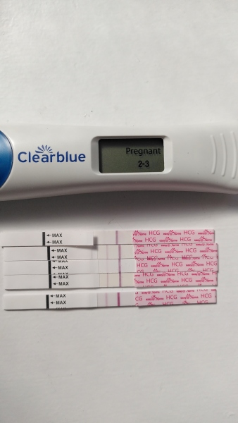 Pregnancy after chemical and line progression