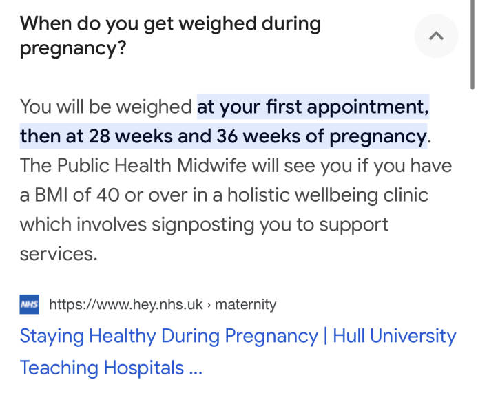 BMI Mistake maternity notes