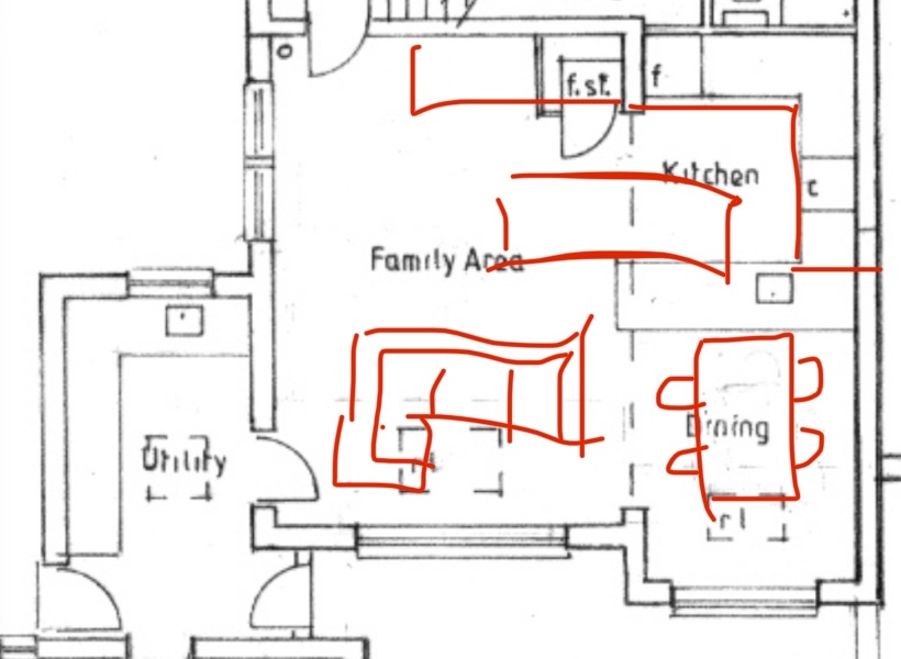 I’m stuck on kitchen/diner/family area