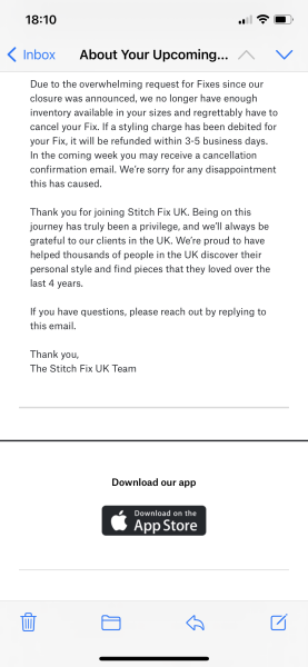 Stitch fix to close