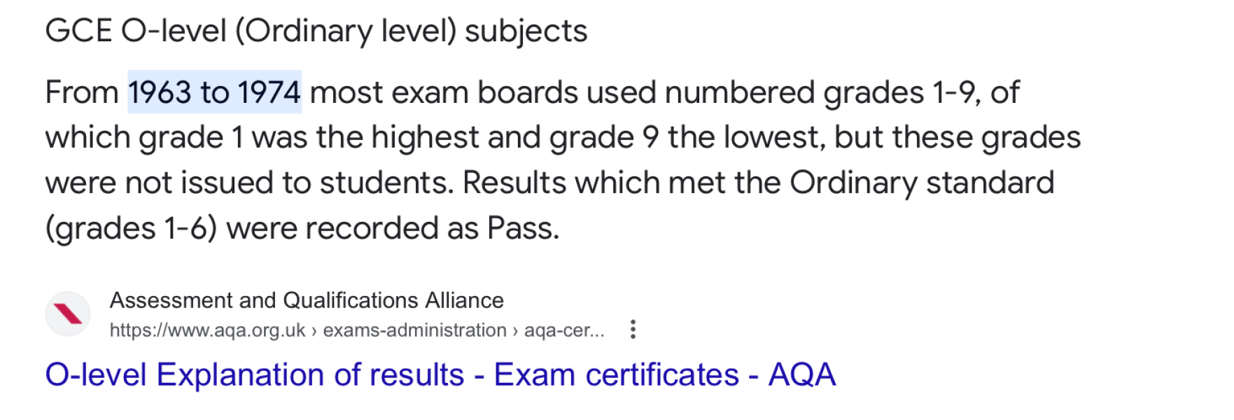 To ask if you only have one CSE grade 1