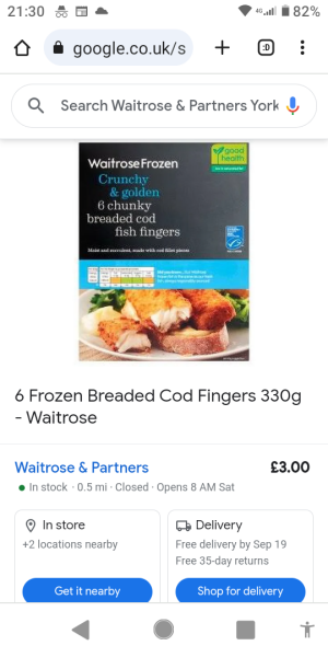 Fish fingers, waffles, and bog roll