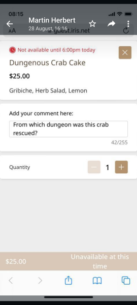 Multiple spelling mistakes on a menu
