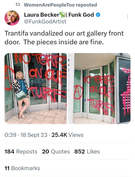 Gallery hosting feminist art in San Francisco vandalised