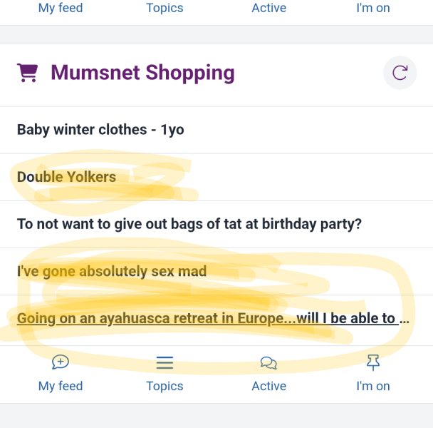 Mumsnet Shopping feed?