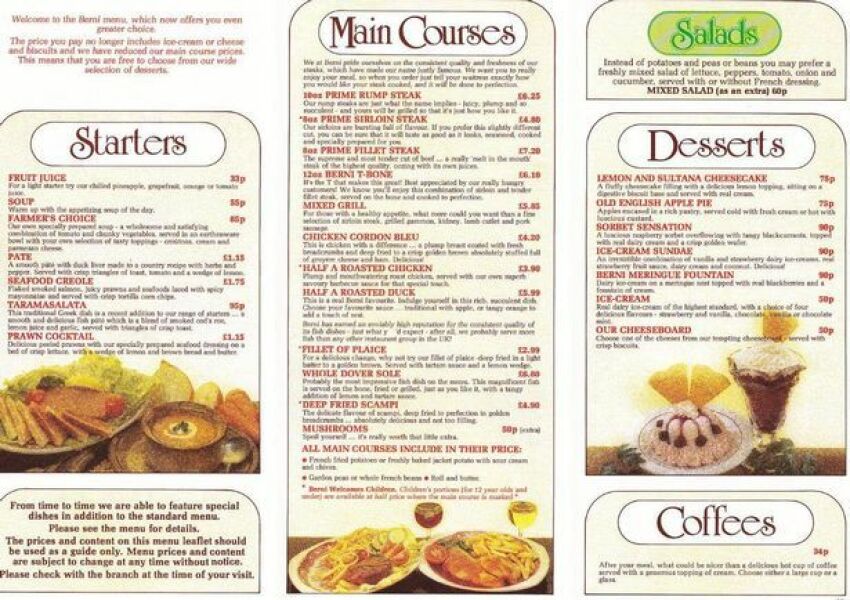 Items that you no longer see on menus.
