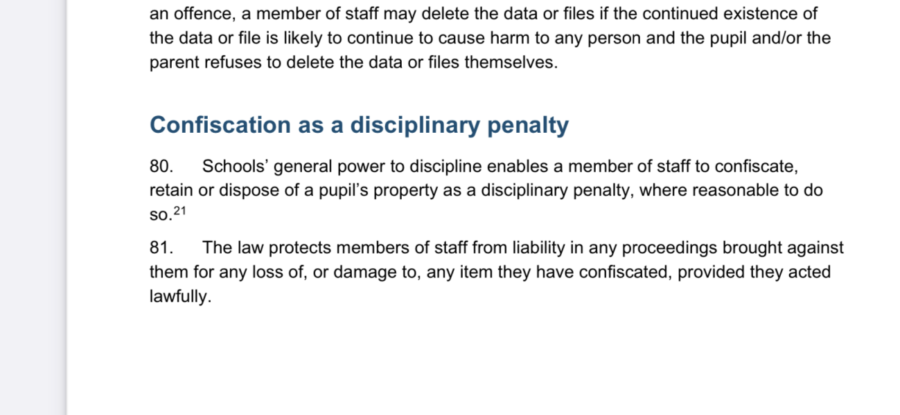 Confiscated phone…unreasonable or not?