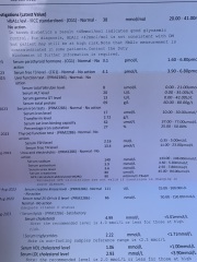 Blood test results