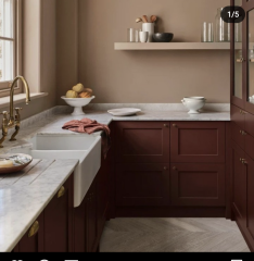 Olive or dark red kitchen cabinets?