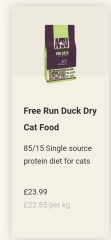 Cat food with high protein/ meat content?