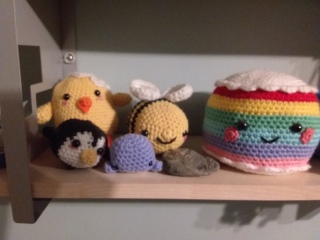 First ever amigurumis, crocheting for 3 years.