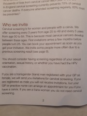 NHS cervical screening booklet
