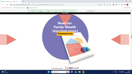 Advert taking over entire screen