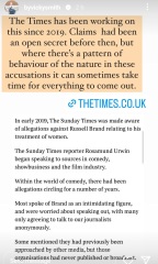 So it is Russell Brand