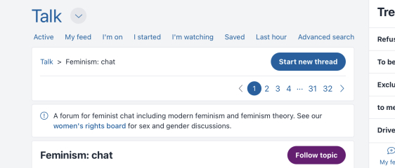 Not quite right - interlinks between the feminism board