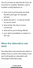 Redundancy and suitable alternative role