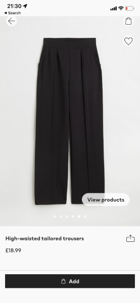 Wide leg trousers