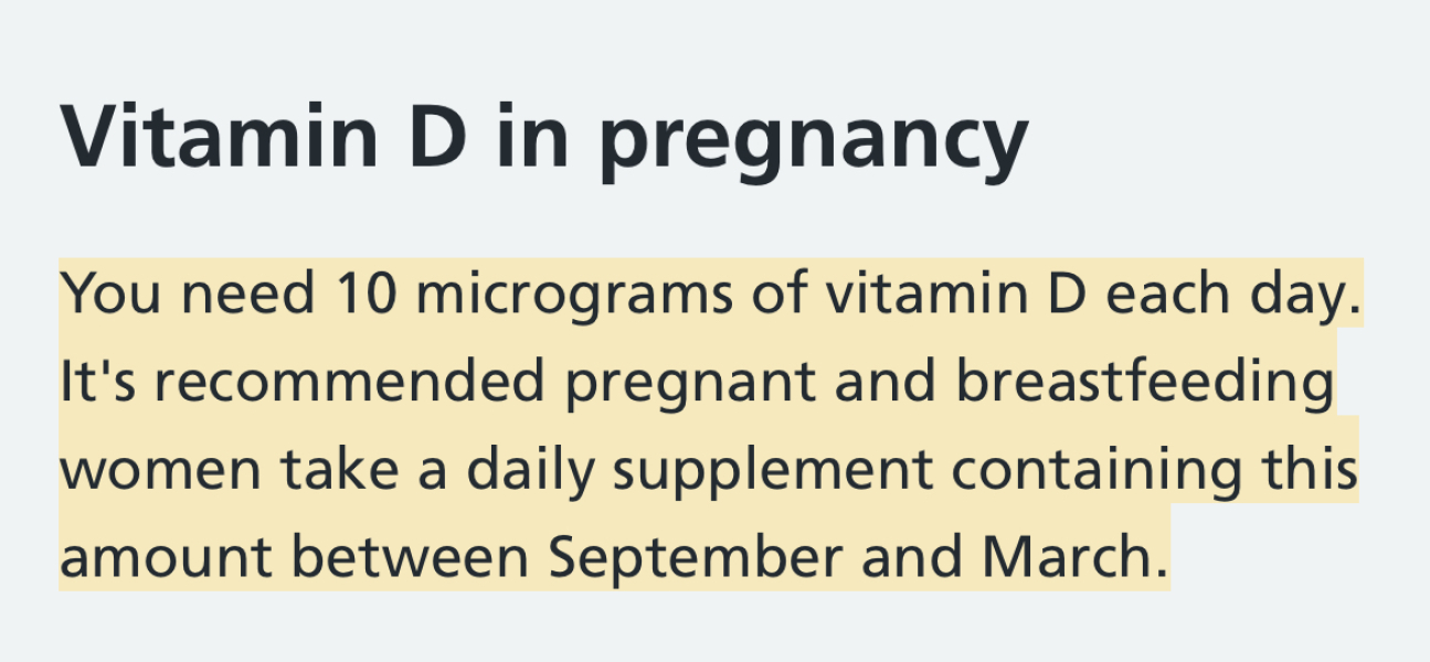 Not been taking vitamin D’s in pregnancy?