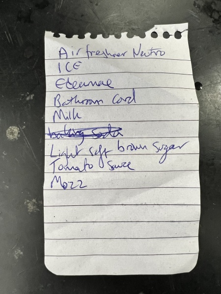 I found a shopping list!