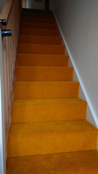 Paint and carpet for dark stairwell