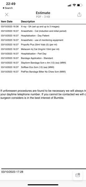 £563 vet bill estimation for an x-Ray?