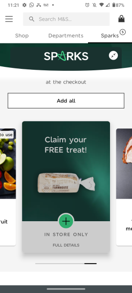 Do I win the prize for the worst freebie ever on sparks card?