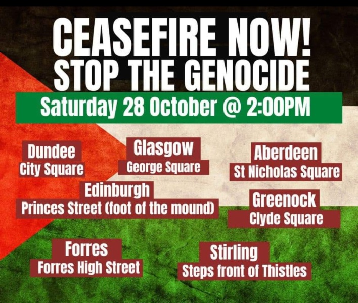 Any information about the demonstrations being held today, Saturday 28 October?