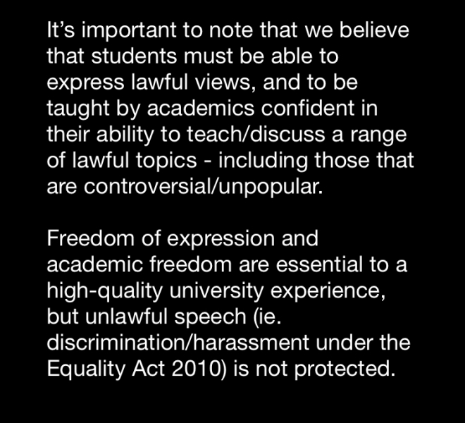 Uni misrepresenting Equality Act