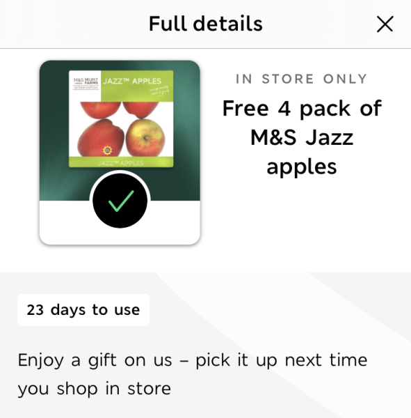 Do I win the prize for the worst freebie ever on sparks card?