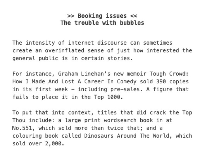 Graham Linehan’s Book