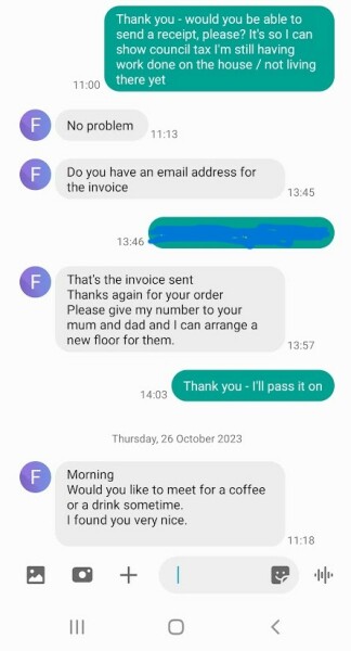 Tradesman Asked Me Out